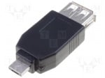 Преходник USB USB-AF/MICROAM Адаптер; USB 2.0; USB A гнездо, USB A micro щепсел; позлатен